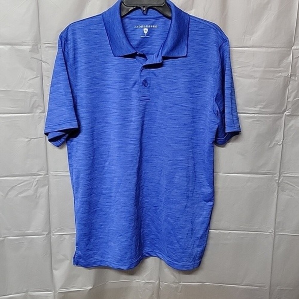 Saddlebred Men's Short Sleeve Polo Royal Blue Comfort Lightweight Golf Size M